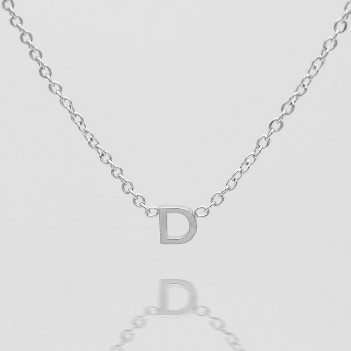 Custom gold initial pendant, dainty chain for women.