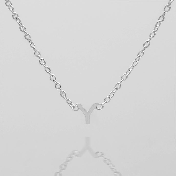 Dainty silver letter necklace, personalized and hypoallergenic.