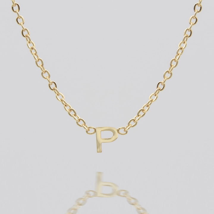 Dainty gold initial necklace, custom letter for her.