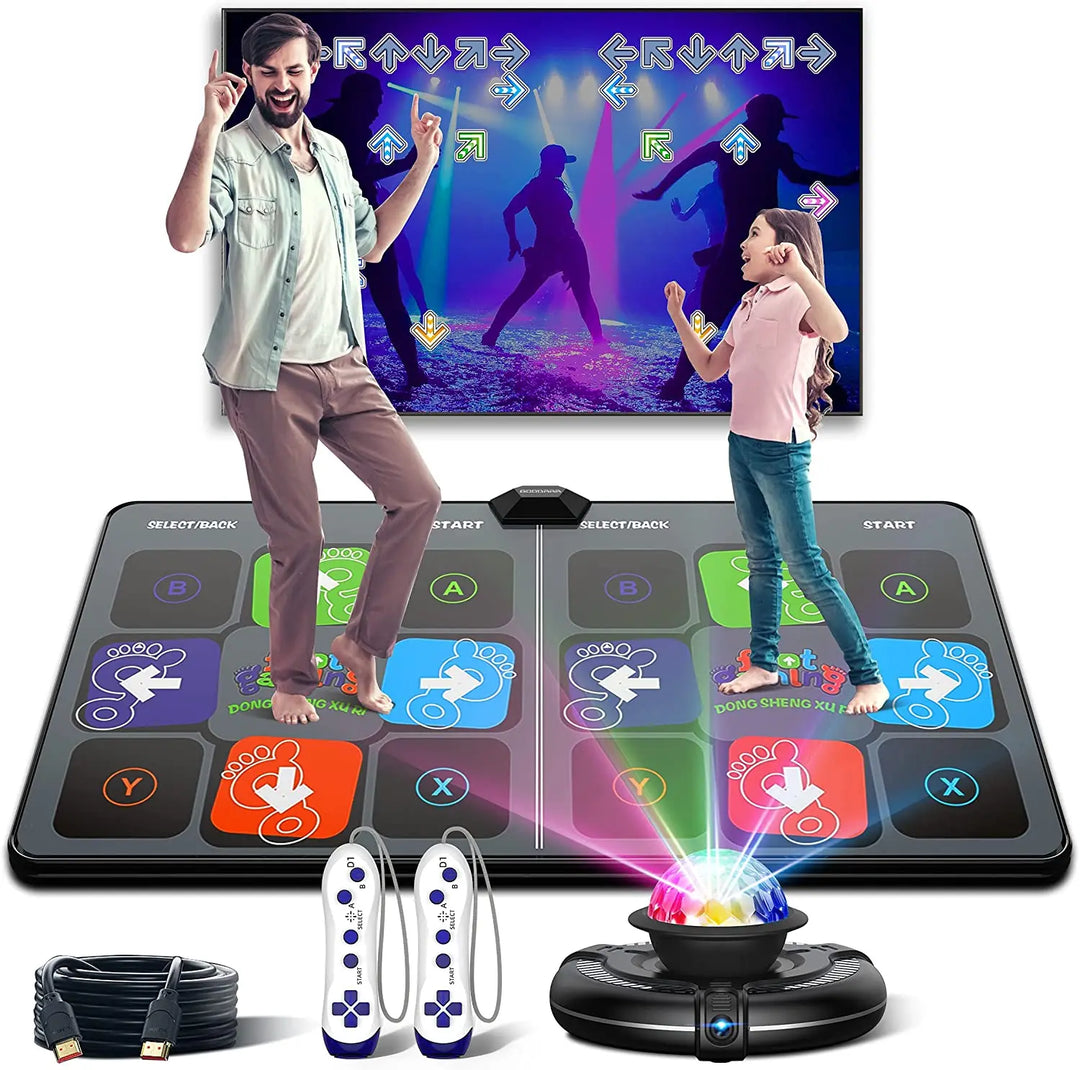 DanceMaster interactive dance mat for family fun and fitness, vibrant colors