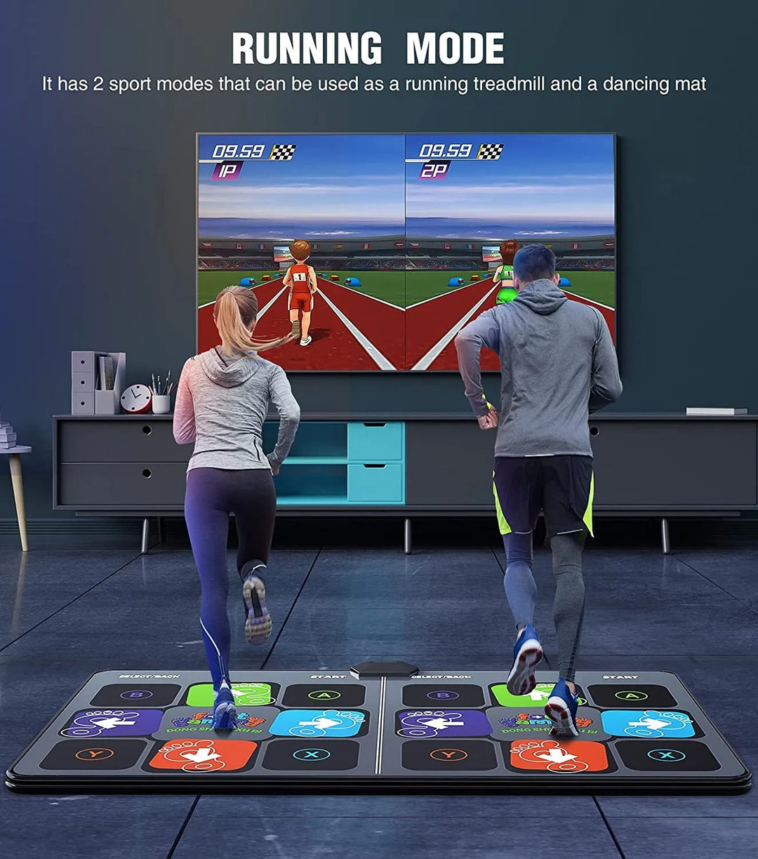 The DanceMaster interactive dance mat unfolded, ready for kids games and entertainment