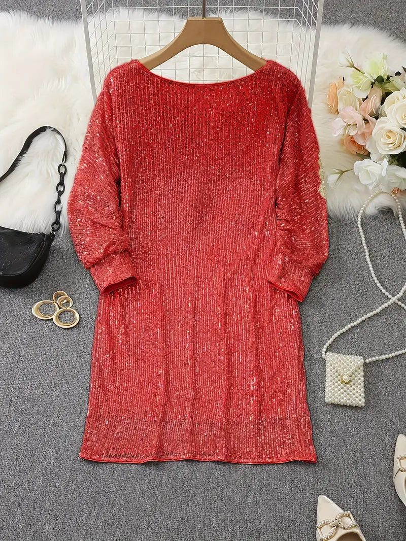Eye-catching sequin cocktail dress for women, ideal for dazzling parties.