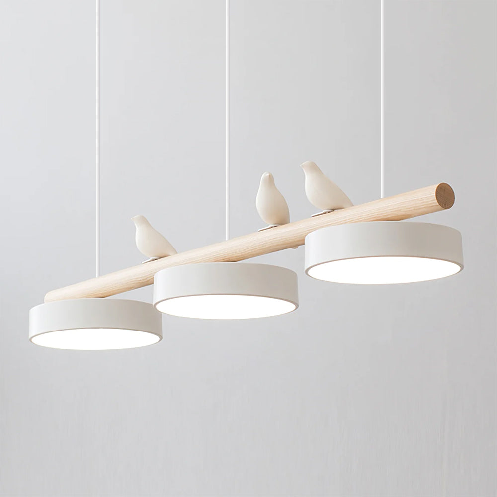 Contemporary decorative bird light, an adjustable LED pendant for ceilings.
