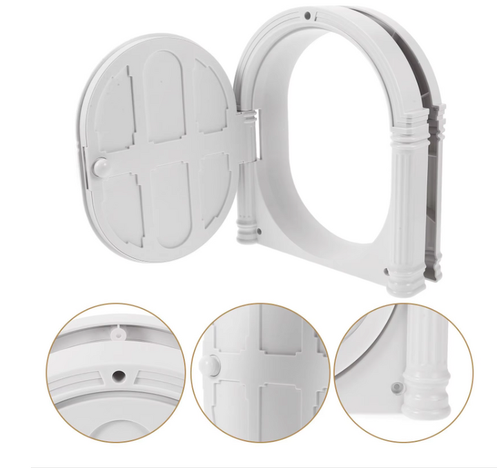 Decorative front door animal accessory. Interactive pet toy for cats, hamsters, gerbils. Enhances pet habitat.