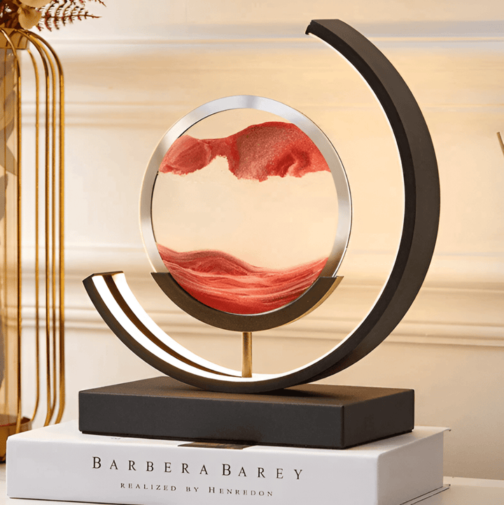 Calming moving sand art lamp with dimmable LED for meditation, stress relief, and a relaxing ambiance.