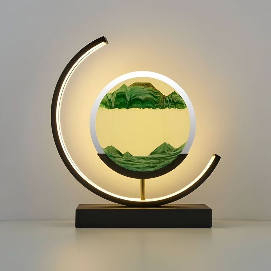 Unisex Dimmable LED Moving Sand Art Lamp, offering soothing ambient light and captivating sand patterns.