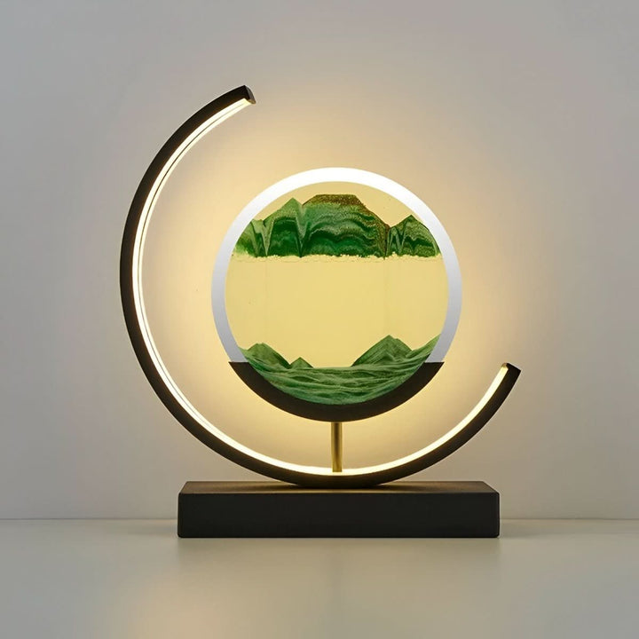 Unisex Dimmable LED Moving Sand Art Lamp, offering soothing ambient light and captivating sand patterns.