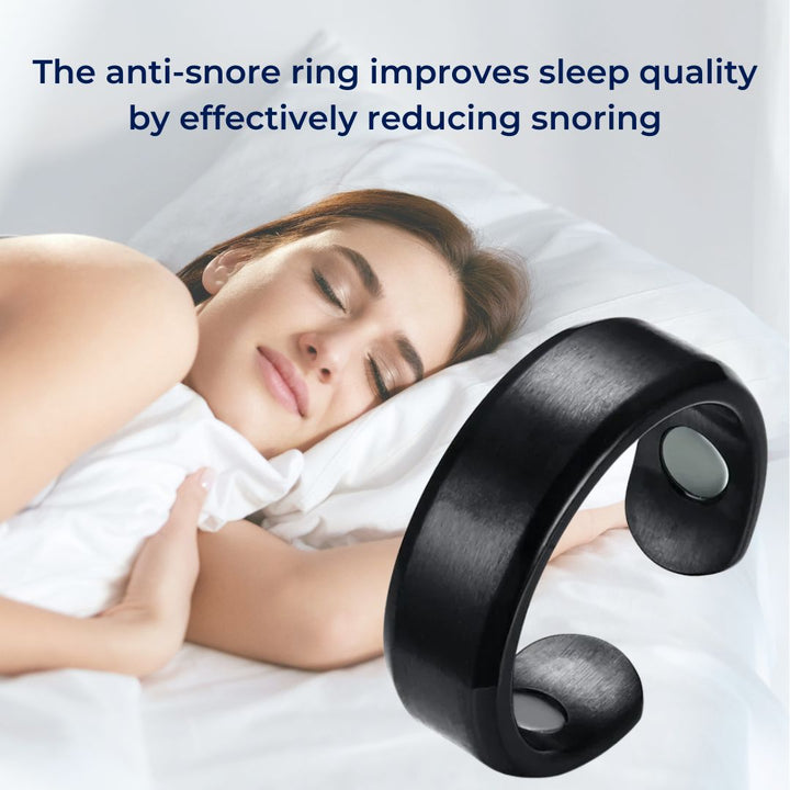 Discreet anti-snore sleep aid ring to reduce snoring, ensuring quiet nights and improved sleep quality.