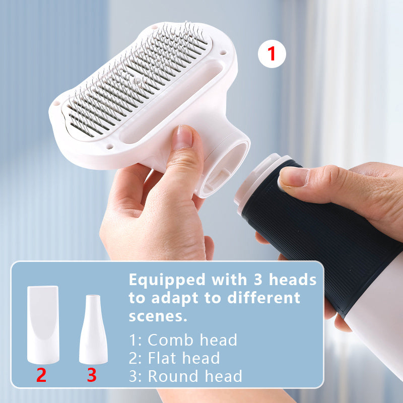 Ergonomic 3-in-1 dog dryer and grooming brush, perfect for effortless styling and quick pet hair drying.