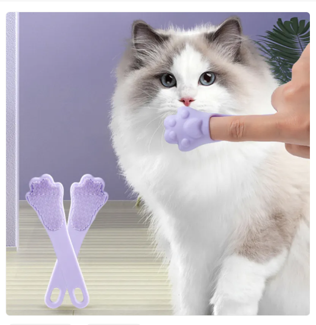 Unique paw design dog tongue scraper, an innovative pet grooming tool for fresh breath & superior dental health.