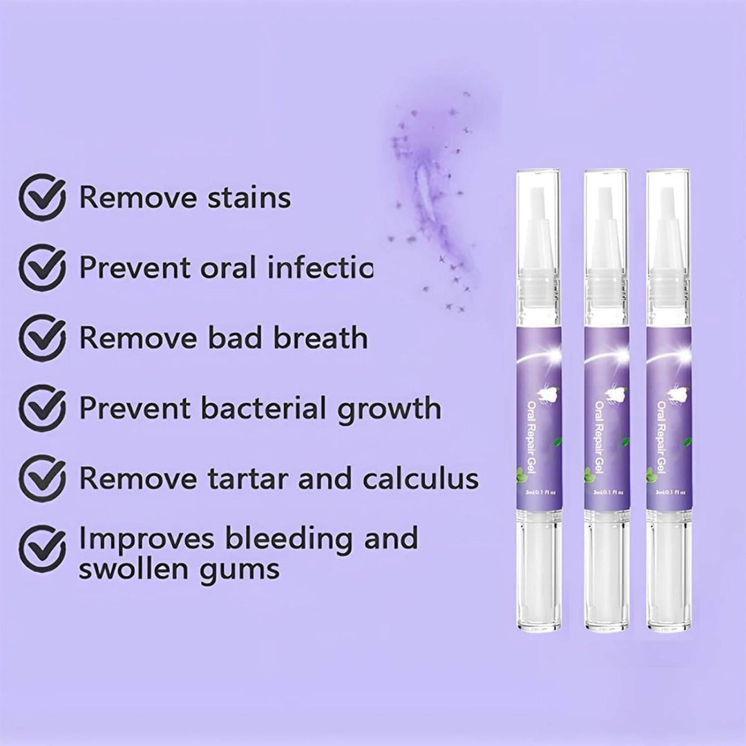 Dog breath freshener & teeth whitening gel 3-pack for plaque, tartar, and improved gum health. Pet dental care.