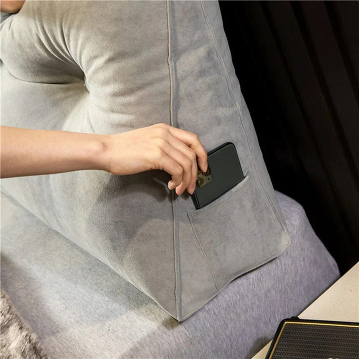 Ergonomic DreamSlope reading pillow for relaxed backrest in the bedroom