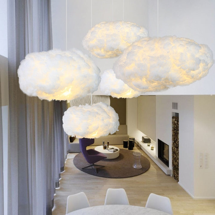 Dreamy cloud chandelier. Soft ambient light, perfect for modern home decor & cozy living rooms.