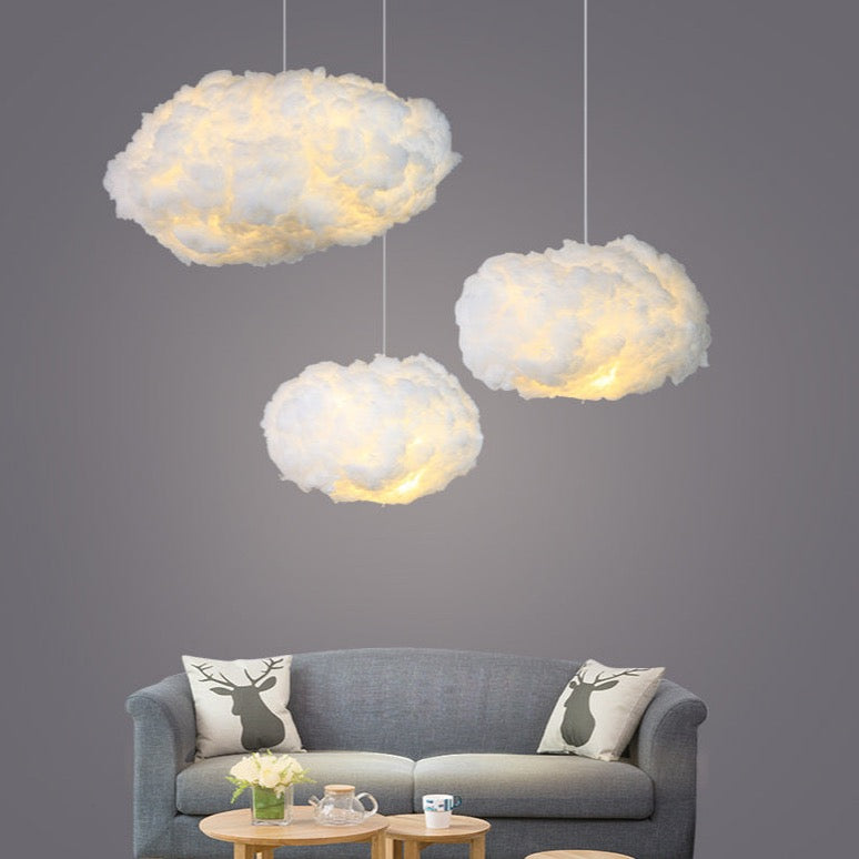 Modern cloud ceiling lamp. Unique cotton design provides soft, ambient home lighting for any room.