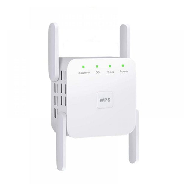 Powerful 1200Mbps dual-band WiFi extender eliminates dead zones, ensuring fast, stable home network connectivity.