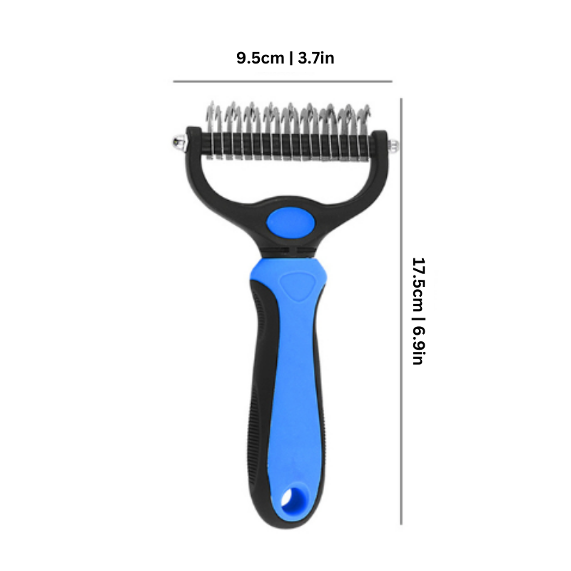Effective deshedding tool and pet massage brush for improved hygiene and coat health.