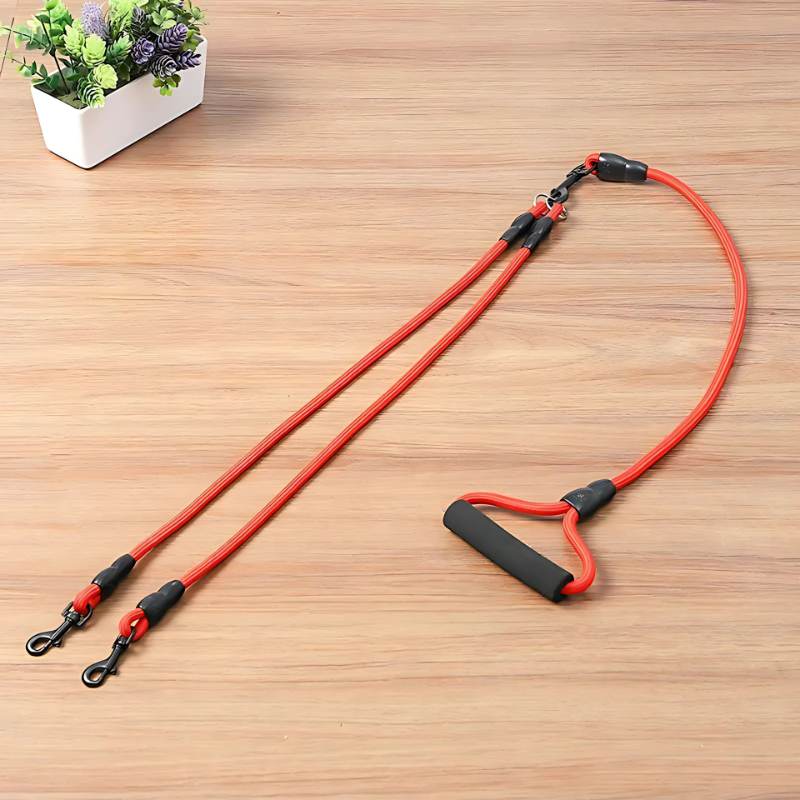 DuoGrip dual dog leash with comfortable handle for easy control