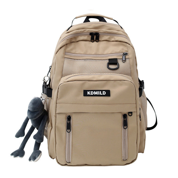 Front view of a versatile multi-pocket travel school backpack, ideal for men & women, everyday fashion.