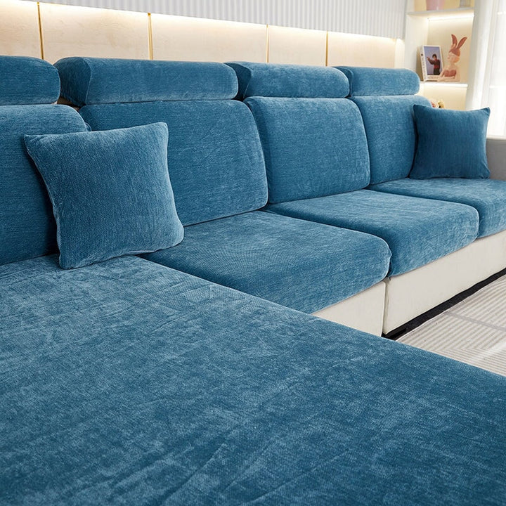 Designer chenille couch cover, durable & stylish, perfect for modern homes.