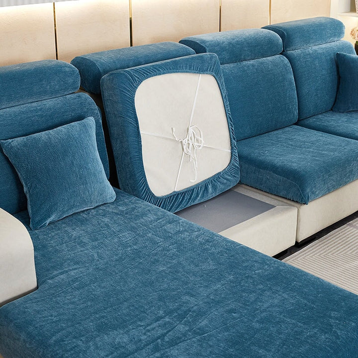 Practical chenille sofa protector, spill-resistant, maintains home decor.