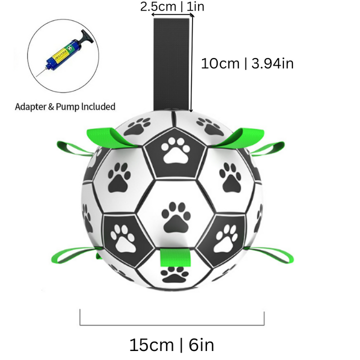Interactive dog fetch toy: robust soccer ball for endless fun, perfect for water-loving dogs and outdoor exercise.