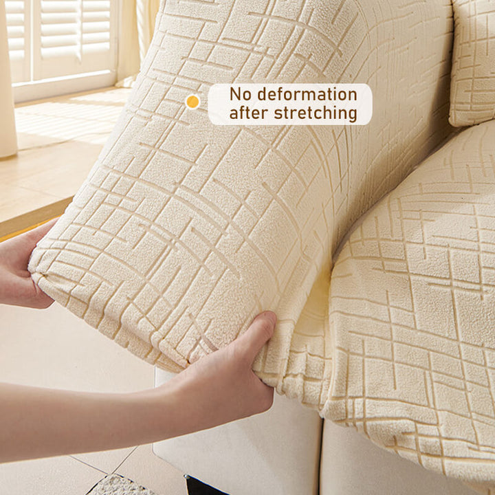 Full coverage jacquard pet furniture protector, ensuring a snug and secure fit for your sofa.