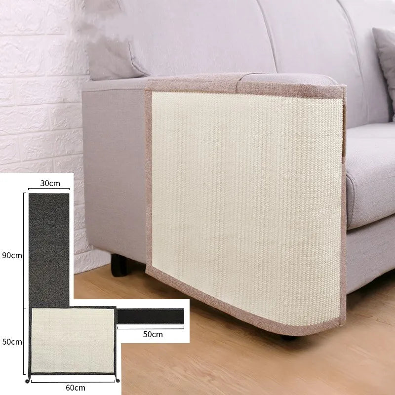 Home decor friendly sisal armrest protector, safeguards furniture from cats.