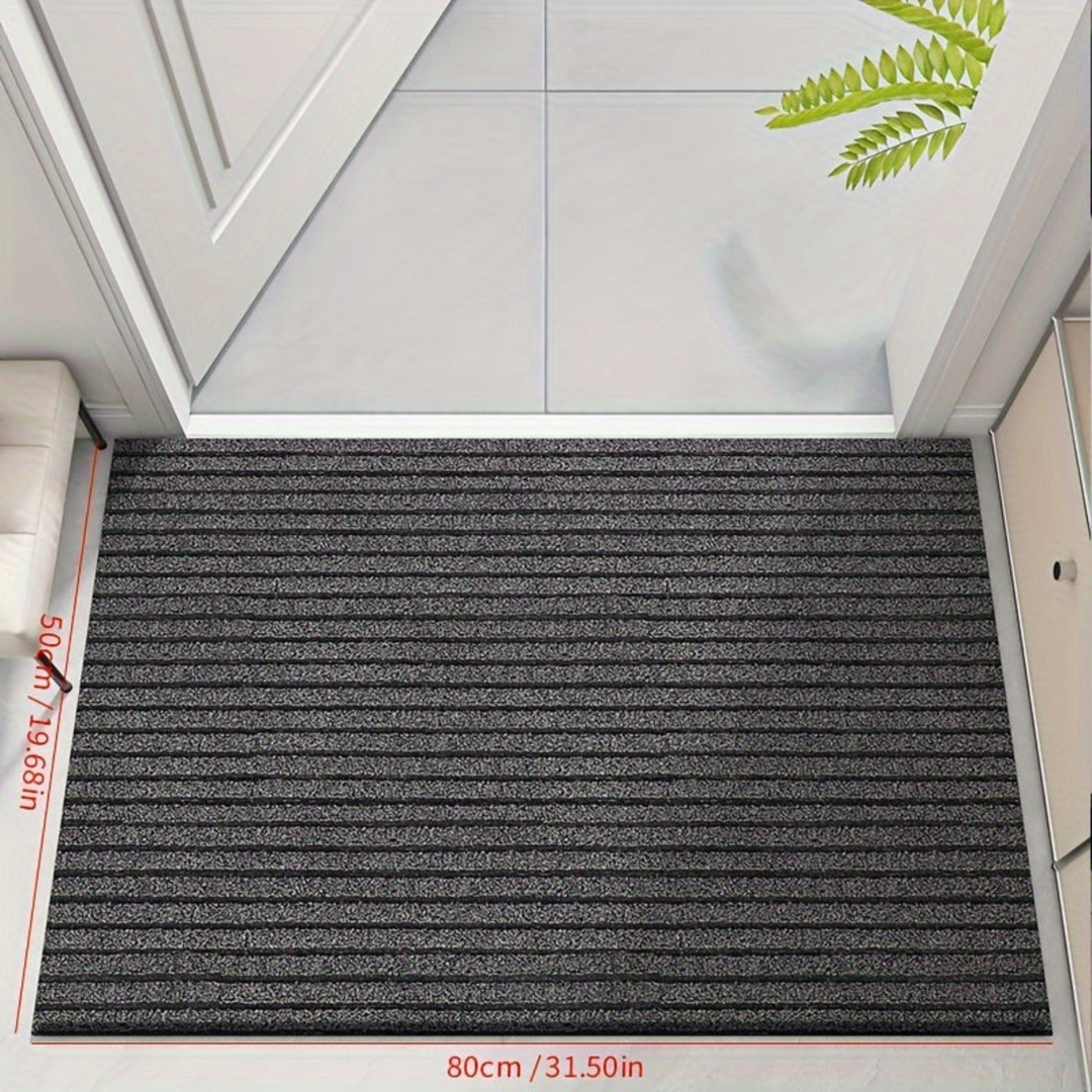 Durable non-slip outdoor entrance mat, all-weather ribbed doormat for entryway. Perfect for home decor.