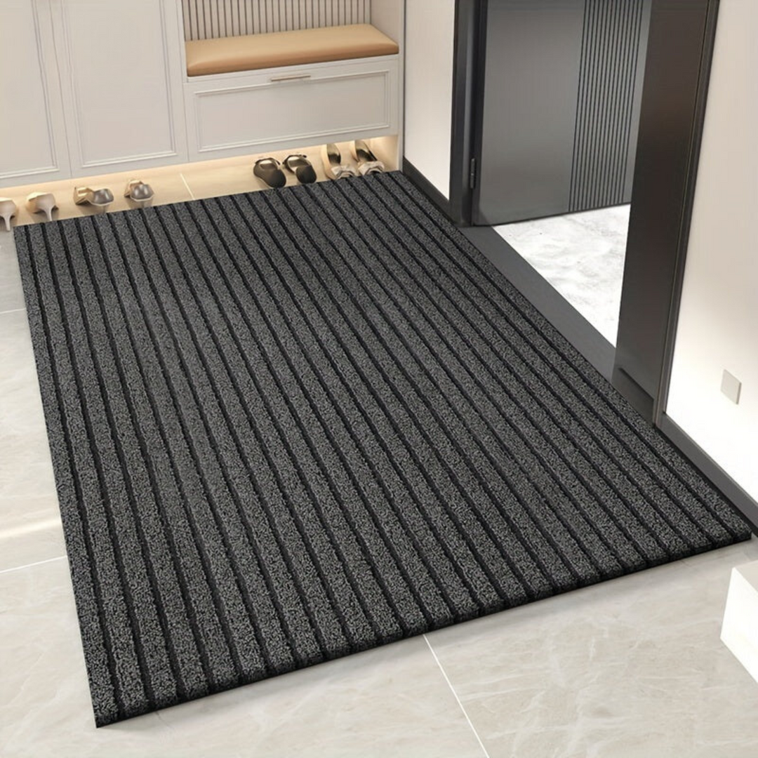 Vibrant red non-slip outdoor entrance mat, durable indoor-outdoor doormat for entryway & home decor.
