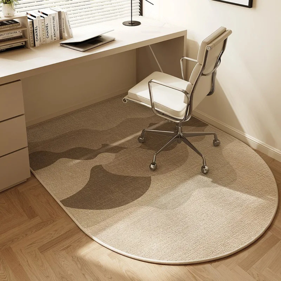 Clear, durable floor protector for office chairs on hardwood, safeguarding surfaces in any home or business setting.