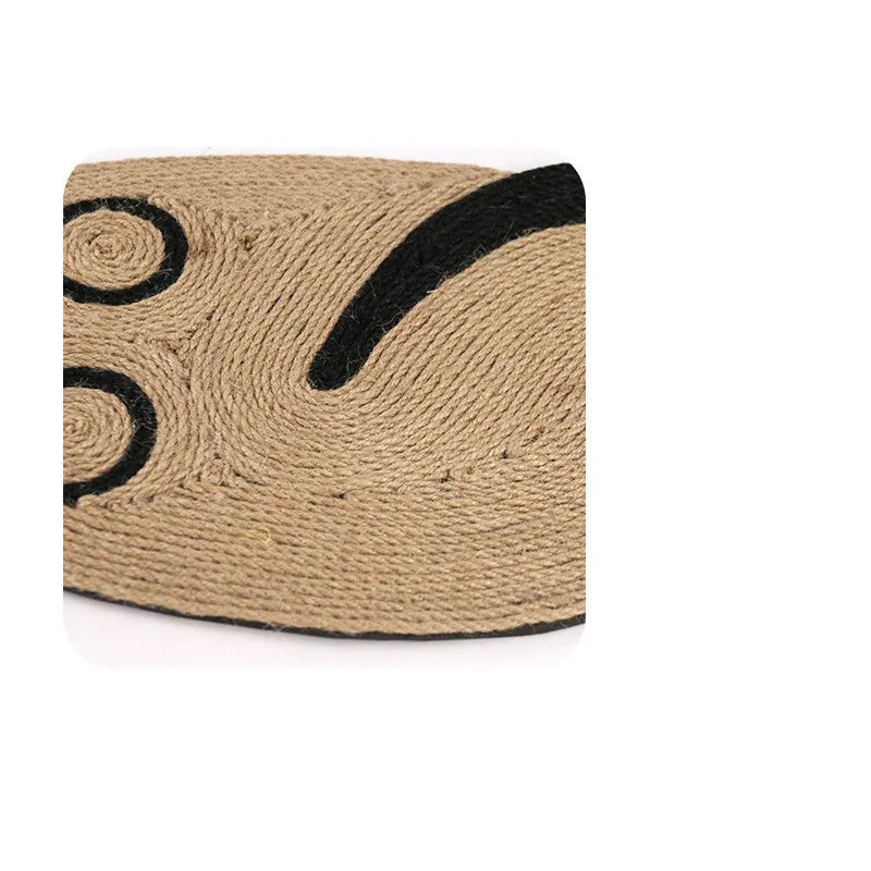 Feline-friendly sisal scratching play mat, essential pet supply for interactive fun & furniture protection.