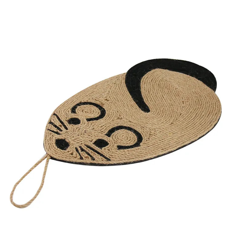 Textured sisal cat scratching mat, a stylish and effective furniture protector for happy, healthy paws.
