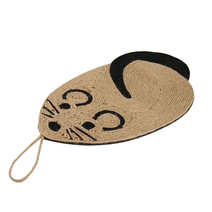 Textured sisal cat scratching mat, a stylish and effective furniture protector for happy, healthy paws.