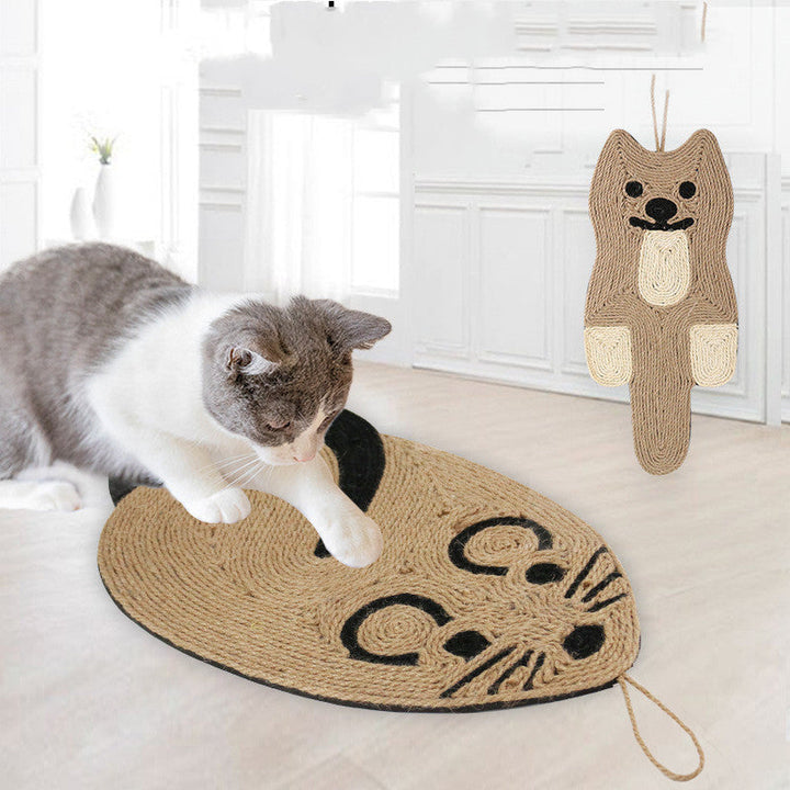 Premium sisal cat scratching mat, an interactive toy designed to protect furniture and maintain paw health.