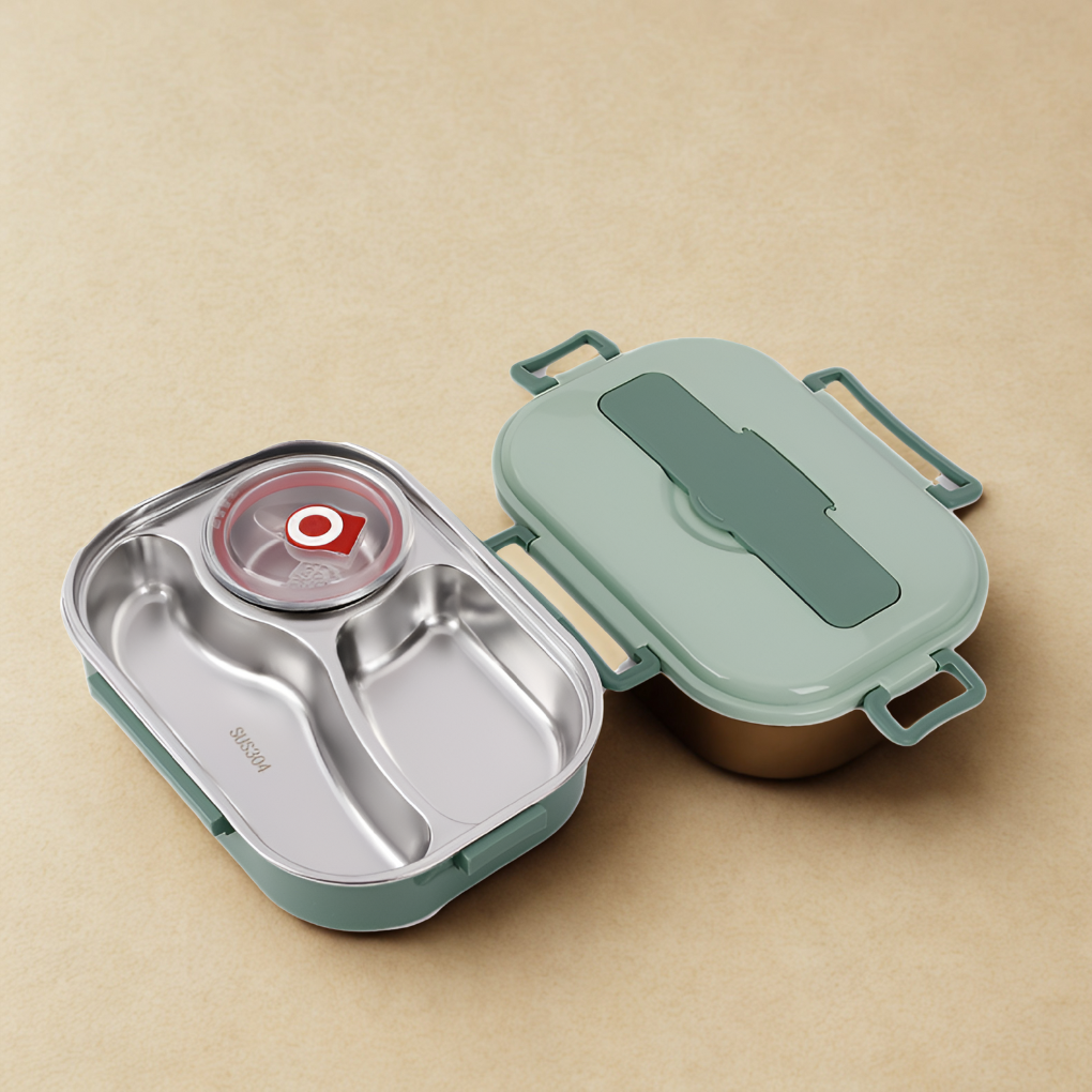 Eco-friendly stainless steel lunch box, a sustainable alternative to plastic.