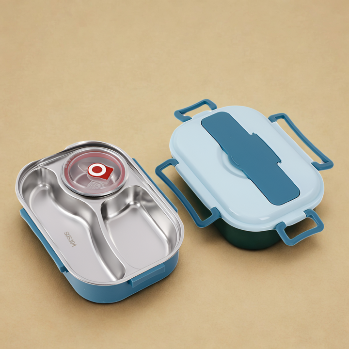 Stylish and functional thermal lunch box for healthy eating on the go.