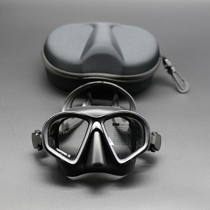 Underwater camera mount on this dive mask allows capturing aquatic exploration.