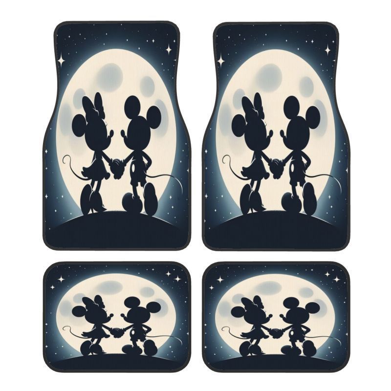 Black universal car mats, heavy-duty, easy to clean, interior protection. Durable.