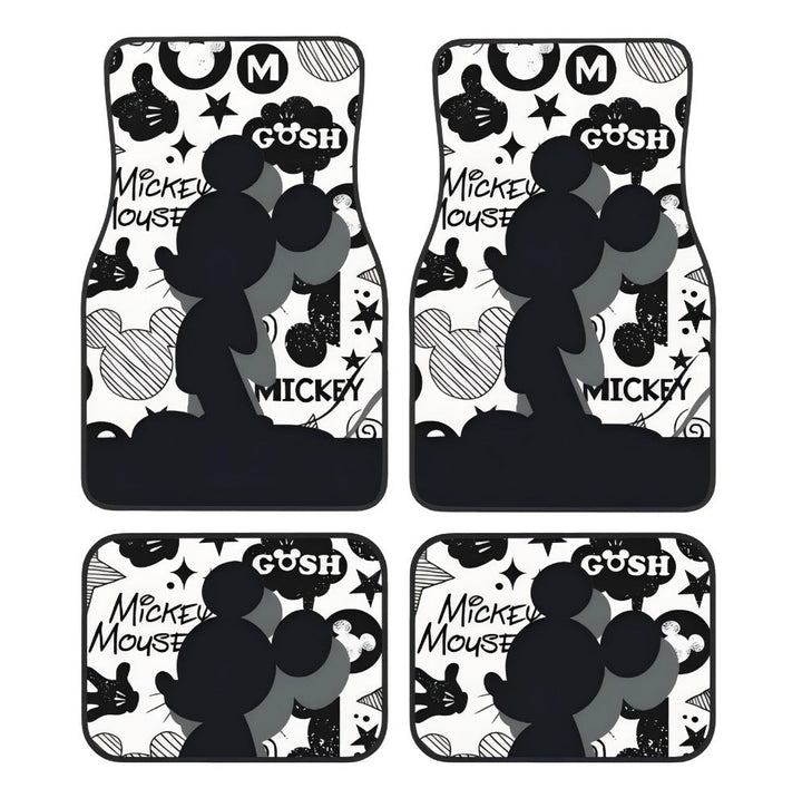 Black universal car mats, heavy-duty, durable, easy clean, non-slip. Vehicle protection.