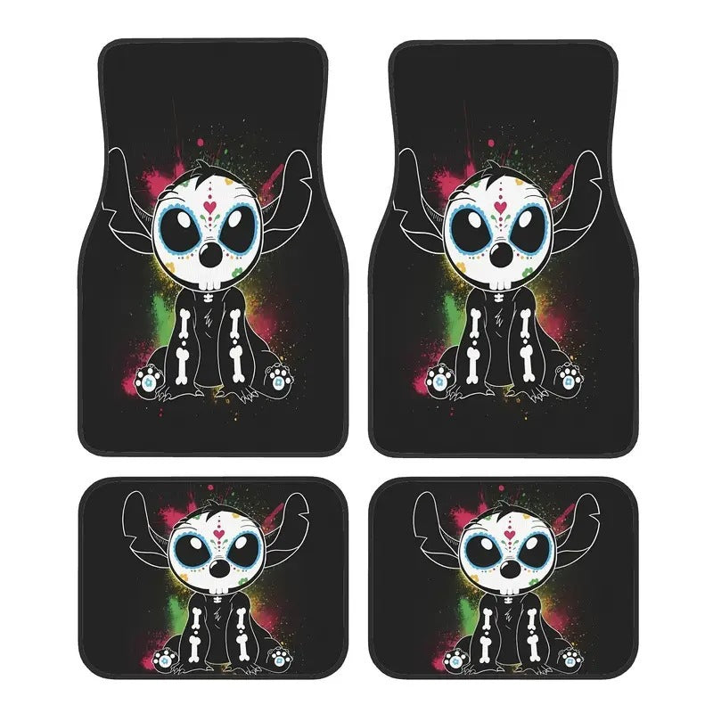 Durable automotive floor mats, universal fit, non-slip, black. Ideal for car interior protection.