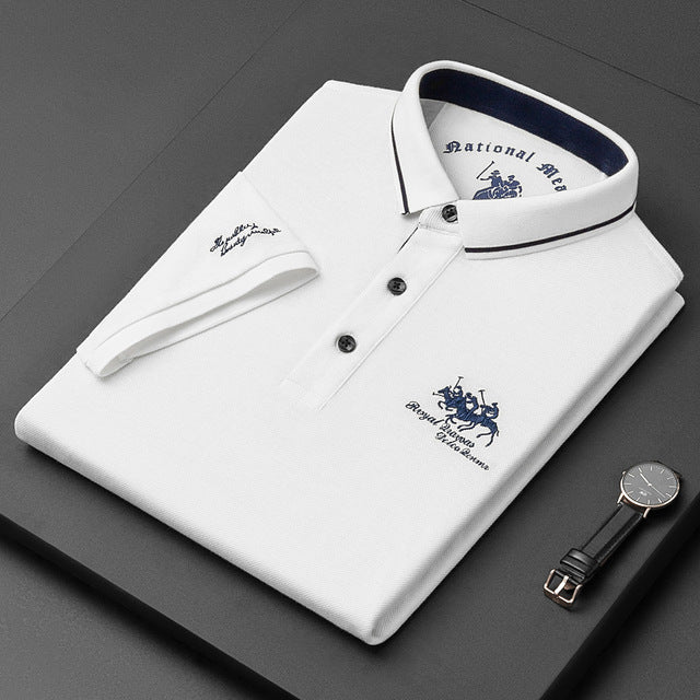 Earl Men's Classic Fit Polo Shirt in navy blue, a comfortable cotton blend for everyday wear.