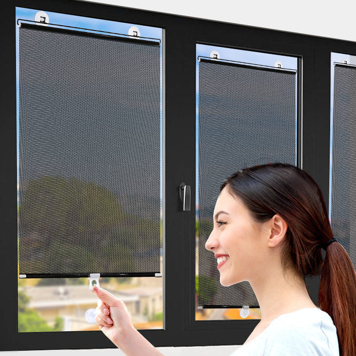 Easy install sun-blocking roller blind for effective window treatment and heat control.