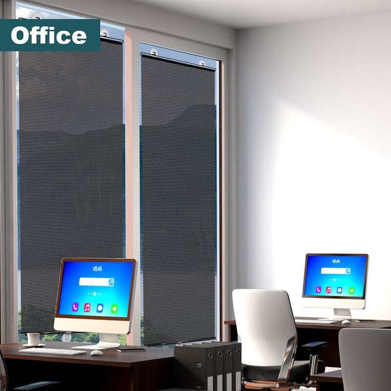Blackout roller blind, ideal for UV protection and privacy in any room.