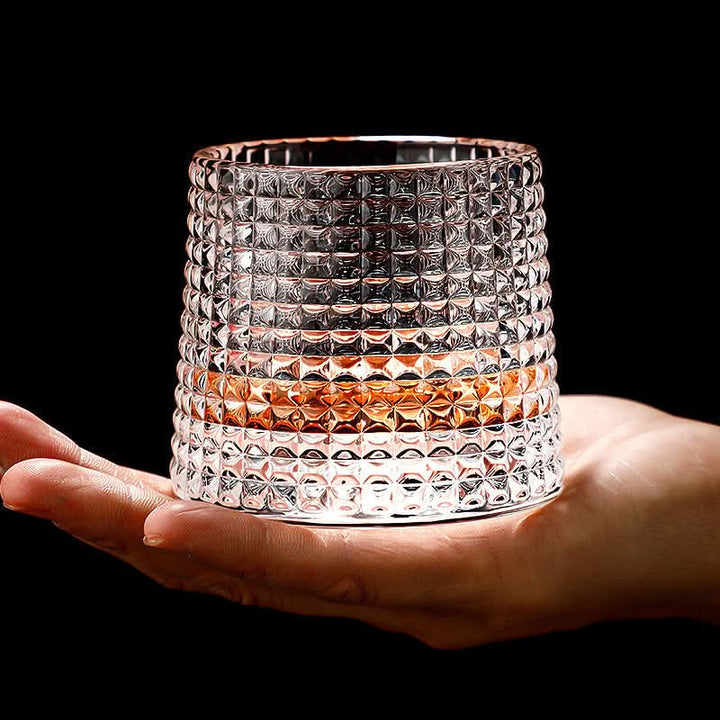 Unique Edo Style spinning tumbler, perfect for whiskey tasting and sophisticated barware.