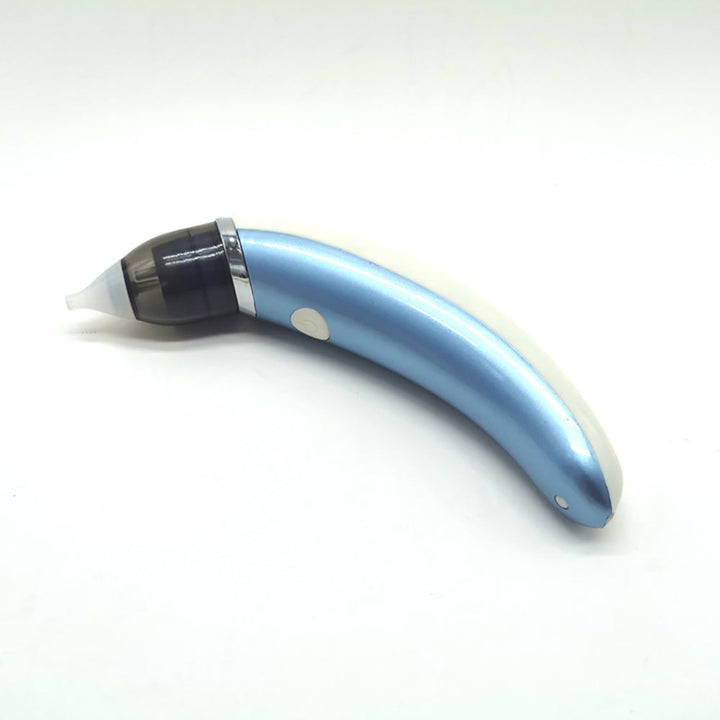 Parent using electric nasal aspirator for gentle and effective infant congestion relief.