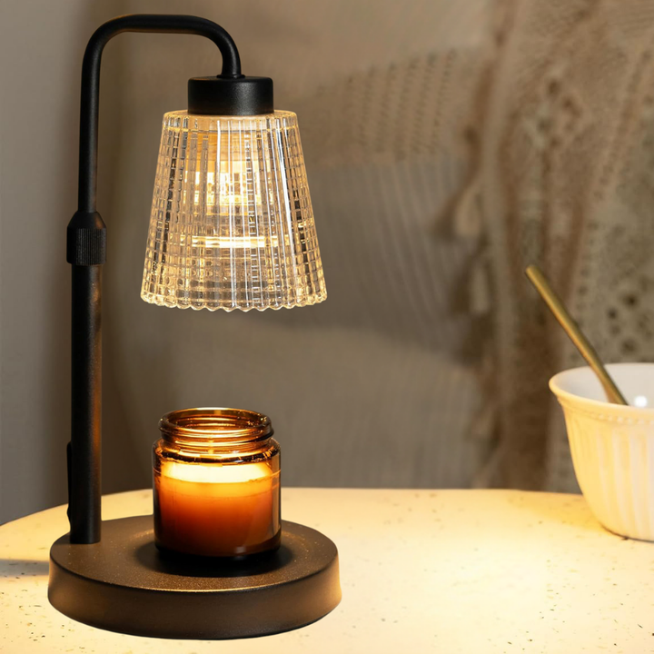 Electric candle warmer lamp with timer, dimmable and decorative home decor.