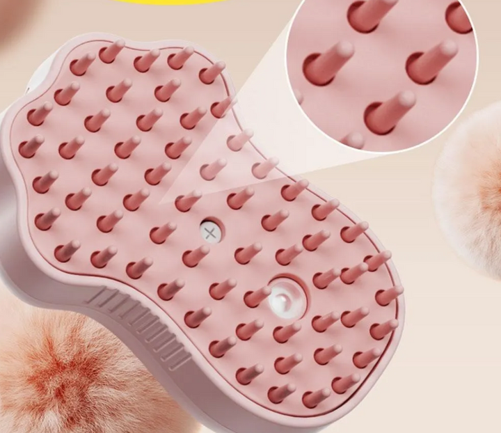 Electric deshedding cat brush with massage function. Perfect grooming tool for a healthy & comfortable cat.