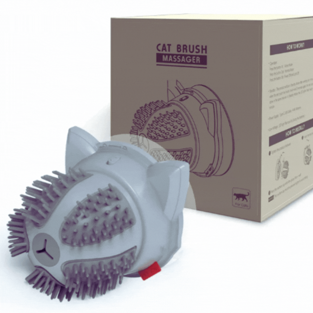 Advanced electric self-massager for cats, featuring dual power & catnip for ultimate pet grooming & relaxation.