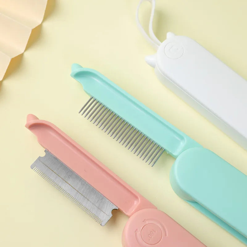 Innovative electric fur detangling brush for pets, promotes healthy, mat-free coat for cats & dogs.