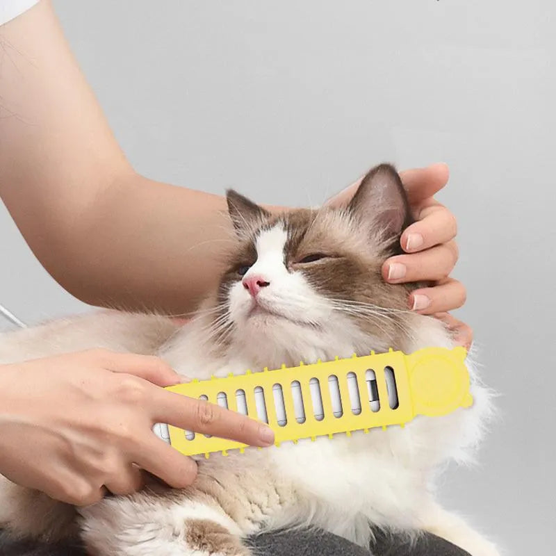 Innovative electric grooming brush with soothing heat technology for ultimate pet comfort & healthy coat.